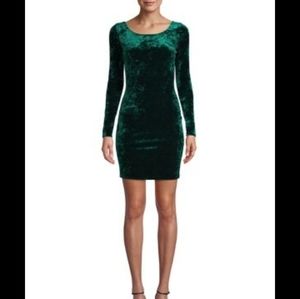 Emerald Green Crushed Velvet Dress